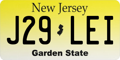 NJ license plate J29LEI