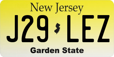 NJ license plate J29LEZ