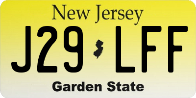 NJ license plate J29LFF
