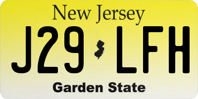 NJ license plate J29LFH