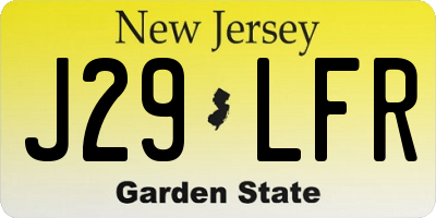 NJ license plate J29LFR