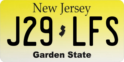 NJ license plate J29LFS