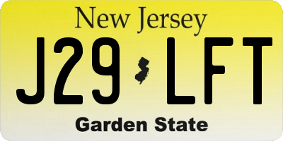 NJ license plate J29LFT