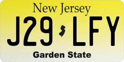 NJ license plate J29LFY
