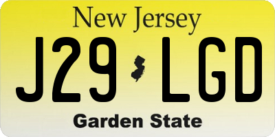 NJ license plate J29LGD