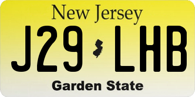 NJ license plate J29LHB
