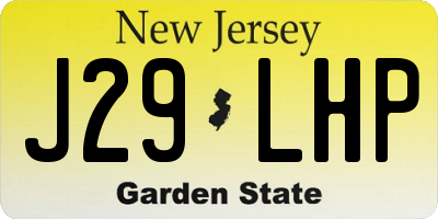 NJ license plate J29LHP