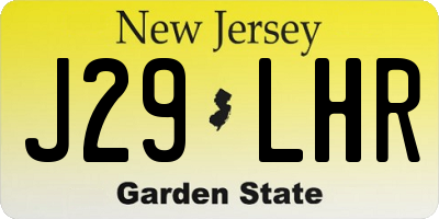 NJ license plate J29LHR