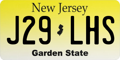 NJ license plate J29LHS