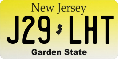 NJ license plate J29LHT