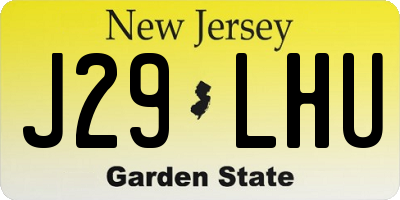 NJ license plate J29LHU