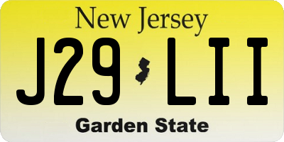 NJ license plate J29LII