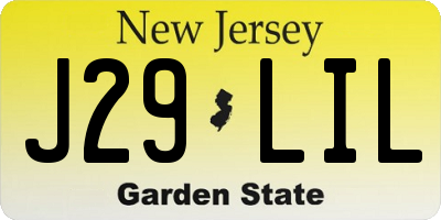 NJ license plate J29LIL