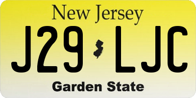 NJ license plate J29LJC