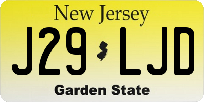 NJ license plate J29LJD