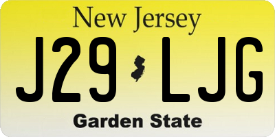 NJ license plate J29LJG