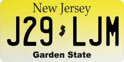 NJ license plate J29LJM