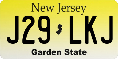 NJ license plate J29LKJ