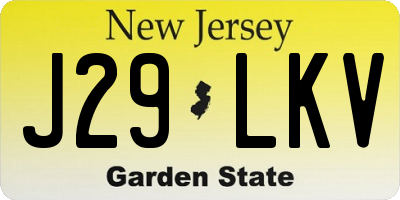 NJ license plate J29LKV