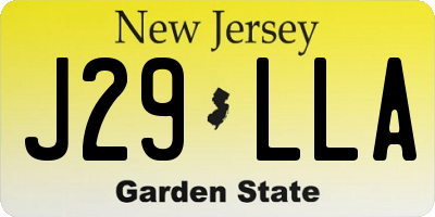 NJ license plate J29LLA
