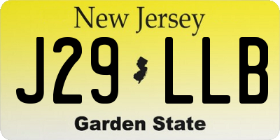 NJ license plate J29LLB