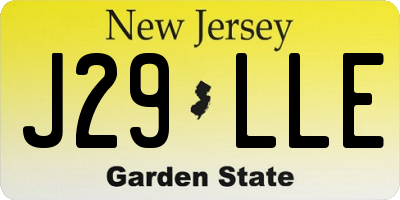 NJ license plate J29LLE