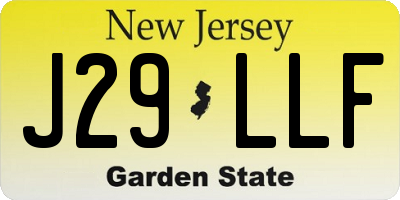 NJ license plate J29LLF