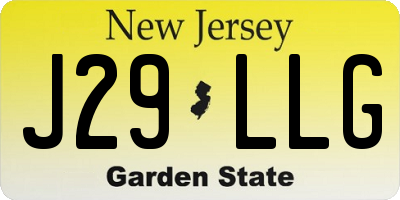 NJ license plate J29LLG