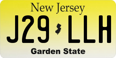 NJ license plate J29LLH