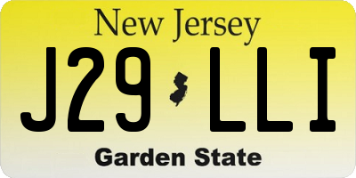 NJ license plate J29LLI