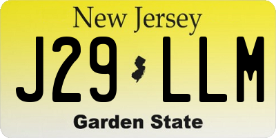 NJ license plate J29LLM