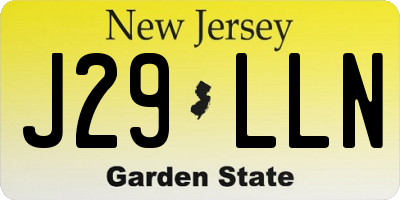 NJ license plate J29LLN