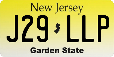 NJ license plate J29LLP