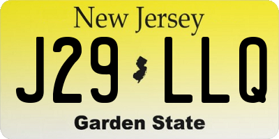 NJ license plate J29LLQ