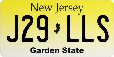 NJ license plate J29LLS