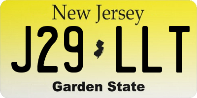 NJ license plate J29LLT