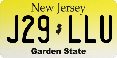 NJ license plate J29LLU