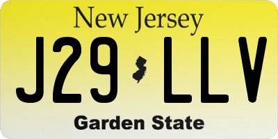 NJ license plate J29LLV