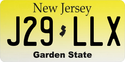 NJ license plate J29LLX
