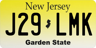 NJ license plate J29LMK