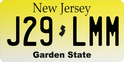 NJ license plate J29LMM