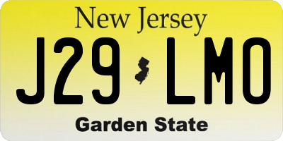 NJ license plate J29LMO