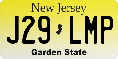 NJ license plate J29LMP