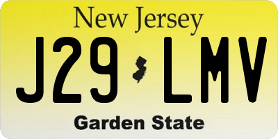 NJ license plate J29LMV