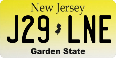 NJ license plate J29LNE