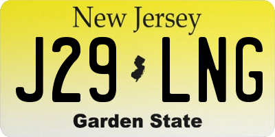 NJ license plate J29LNG