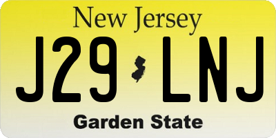 NJ license plate J29LNJ