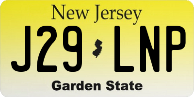 NJ license plate J29LNP