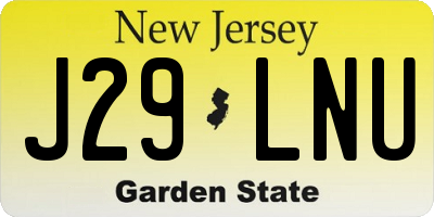 NJ license plate J29LNU