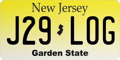 NJ license plate J29LOG